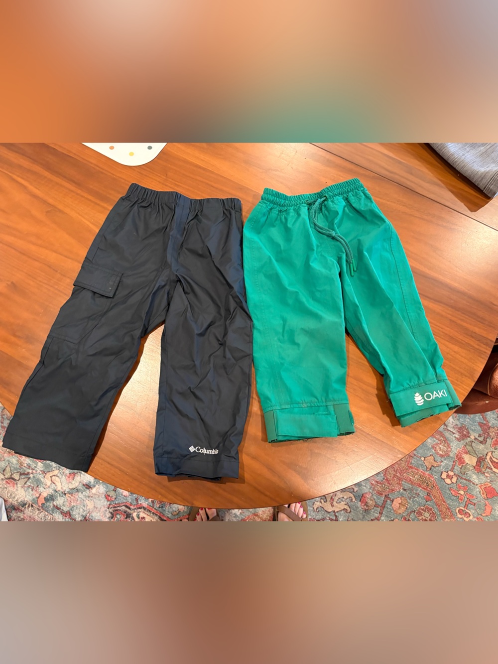 Columbia Kids Navy Waterproof Pants & Oaki Kids Green Rain Pants